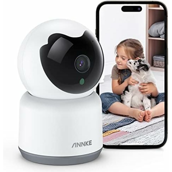 ANNKE Crater 2-2K WiFi Pan Tilt Smart Security Camera, Upgraded 3MP Baby/Pet Monitor, Indoor IP Camera 360-degree with Two-Way Audio, Human Motion Detection, Cloud & SD Card Storage, Works with Alexa