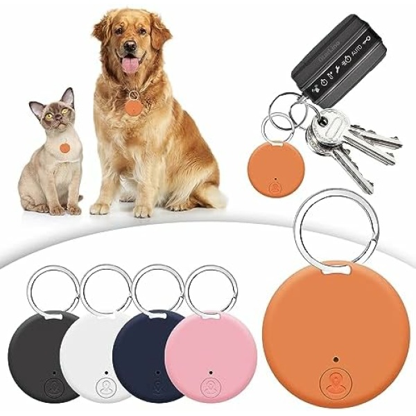 Mini GPS Finder, Portable Bluetooth Anti-Lost Device, Smart Waterproof Key Finder Tracker, Portable Dogs Cats GPS Locator, GPS Wallet Keychain Tracker, App Control (Orange)