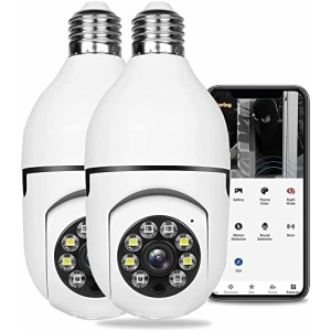 2PCS -Baby Monitor, Security Camera,Wireless WiFi Pet-Cameras-Monitors, Full-HD 1080P, IR Night Vision, Two-Way Audio, 360-degree Motion & Sound Detection Alarm, Home Surveillance Cameras (White X2)