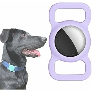 Air Tag Case Protective Cover for Apple AirTag by Wild WIllow Pet Dog Cat Collar Anti-Lost GPS Tracker Loop Protector… (Purple)