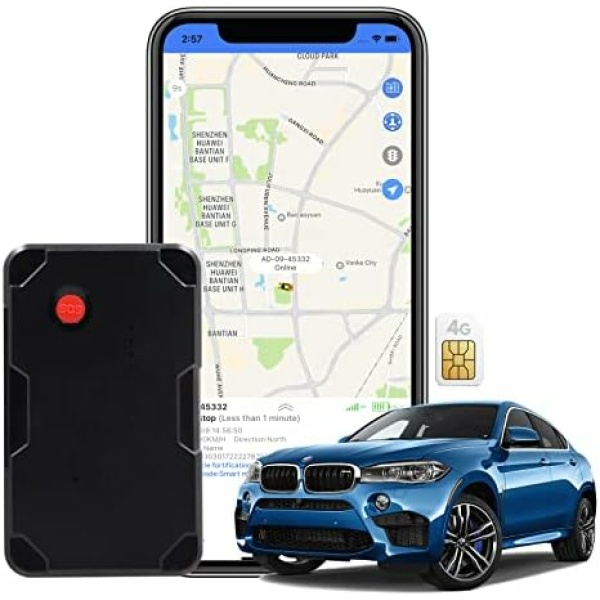 4G LTE GPS Tracker, Real Time Tracking Device Wireless GPS Tracker Anti-Lost Device Waterproof Magnet Mount,Global Coverage GPS for Vehicles,Pets,Kids,Loved Ones with APP, Quarter Year SIM Included