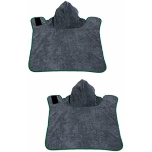 2pcs Towel Quick Gown Towels Grey Medium Kitten Pet Coat Robe S Fast Wearable Large Bath Cat with Drying Pajamas Size Absorbent Super Bathrobe Dog Puppy Hooded - Hood Night