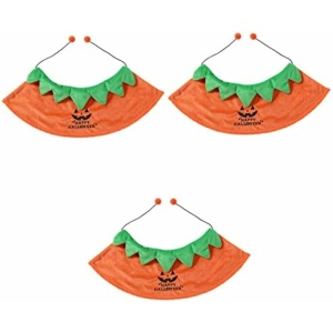 3pcs Size Puppies Dog Orange Accessories Party Dogs Cats Dress for Funny Apparel Clothing Apparels Halloween Kitten Pet Puppy Pumpkin Cat Costumes Decoration Wearable up Design