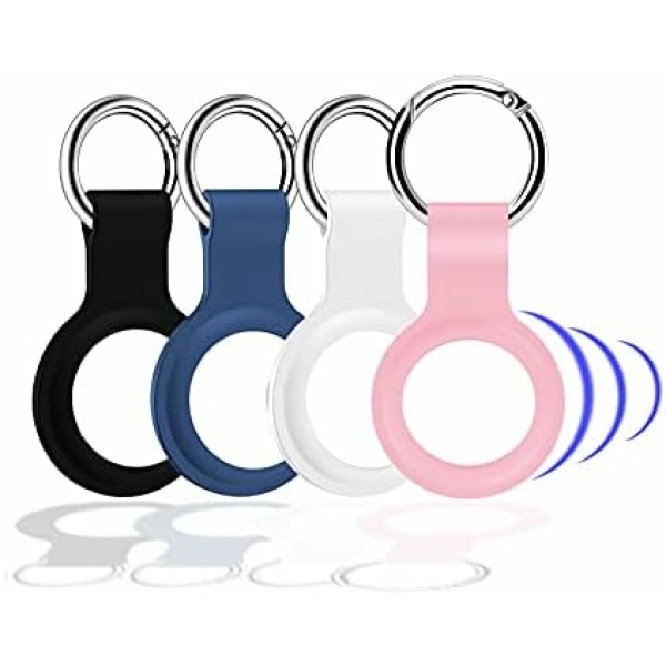 4 Pack of Silicone Case for Apple AirTag Protect Your Device and Make it Easy to Attach to Your Keys, Kids, GPS Tracking Dog Cat Accessories Collar Anti-Lost Locator Airtags