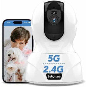 4MP Indoor Camera,2.4/5GHz WiFi Security Cameras,Wireless 5g Pet Camera with Phone App for Dog,Cat,Puppy, Baby Monitor with Night Vision, Motion Tracking, Sound Alerts, Cloud/SD Storage,Alexa