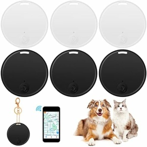 6 Pack Key Finder Portable GPS Tracking Mobile Tracking Smart Anti Loss Device Waterproof Locator Smart Finders Tracker Device for Kids Dog Pet Cat Wallet Keychain Luggage, Alarm Reminder, App Control