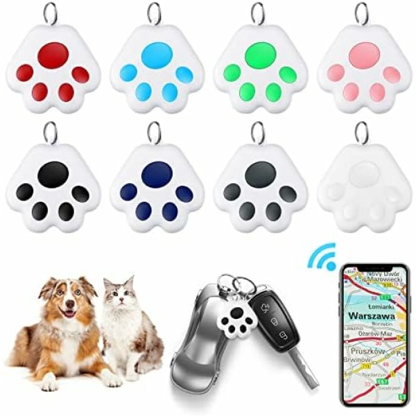 8 Pcs GPS Tracker for Dogs Kids GPS Tracker Key Finders Cute Pet Locator Portable Tracking Devices Luggage Anti Lost Dog Locator GPS Tag Dog Cat Tracking Collar with GPS