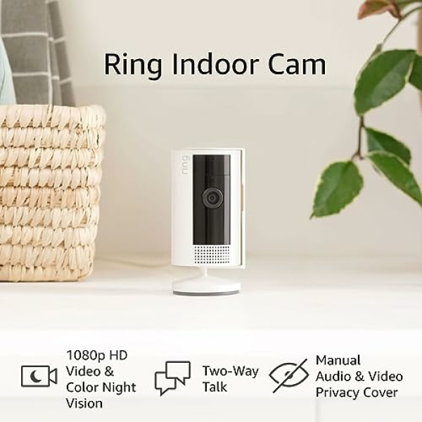 All-new Ring Indoor Cam (latest generation, 2023 release) | 1080p HD Video | Privacy Cover | Simple Setup | White