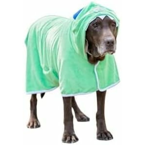 BoxDog Wearable Microfiber Dog Towel with Monster Hoodie | Soft Dog Bathrobe (x-Large)
