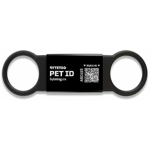 ByteTag Slide QR Code Pet ID - Online Pet Profile - GPS Alerts - Unlimited Contact Information - Privacy Control (Black)