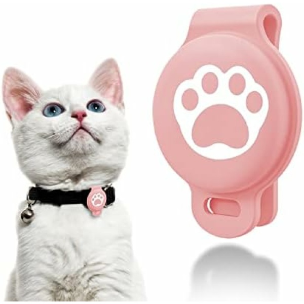 Case for Apple AirTag Pet Tracker Pet Anti-Lost Finder Dog Cat Collar Accessories Backpacks Cameras Purses Bicycles Suitcases Travel Accessories (Pink), 2.24x1.46x0.6 inch