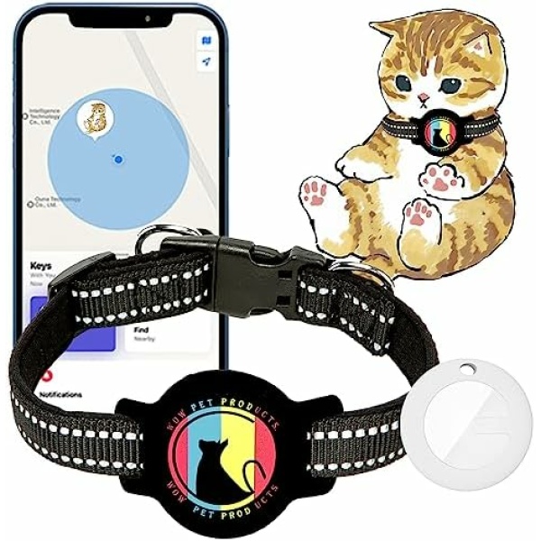 Cat Locator Pet GPS Tracker Collar - Fi Finder & Activity Monitor with Perimeter Control Adjustable Collar, IP67 Waterproof Tracking Device,Real-Time Tracking, No Monthly Fees (Only iOS)