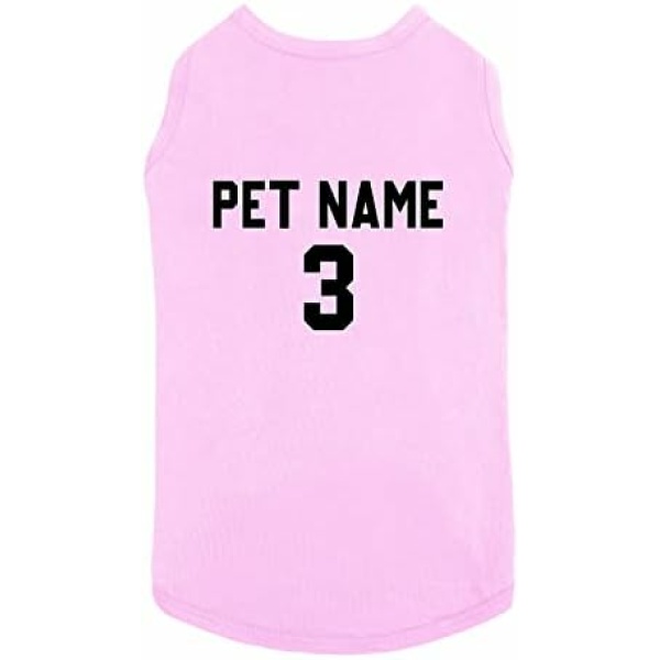 Custom Dog Clothes - Design Your Own Pet Shirt Add Name Number Personalized T-Shirt Jersey for Small Medium Large Dogs