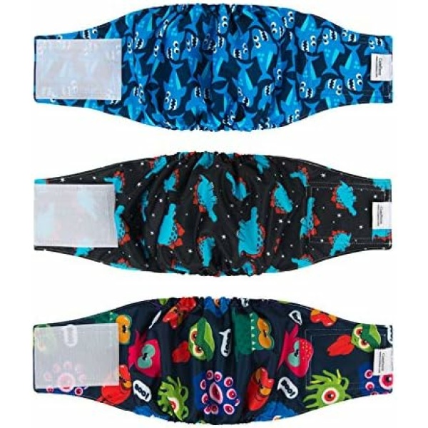 CuteBone Dog Belly Bands for Male Dogs Wraps Washable Doggie Diapers DM07S