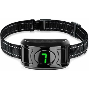 Dog Bark Collar, Smart Bark Collar for Small Medium Large Dogs with 4 Training Modes and 7 Level Sensitivity Adjustable, BXQ Rechargeable Anti Barking Collar for Dogs with Beep Vibration Shock