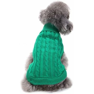 Dog Sweater, Warm Pet Sweater, Dog Sweaters for Small Dogs Medium Dogs Large Dogs, Cute Knitted Classic Cat Sweater Dog Clothes Coat for Girls Boys Dog Puppy Cat (Medium, Green)