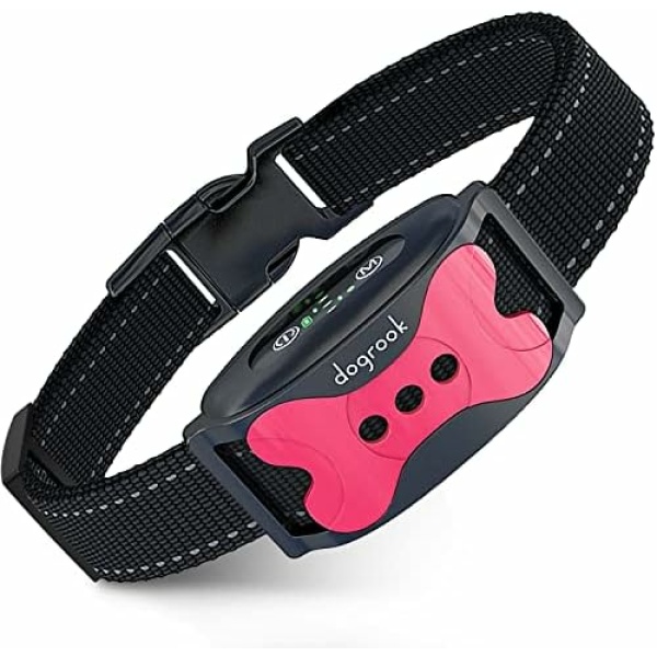 DogRook Dog Bark Collar - Rechargeable Smart Anti Barking Collar for Dogs - Waterproof No Shock Bark Collar for Small/Medium/Large Dogs - Anti Bark Collar for dogs with 5 Sensitivity Levels