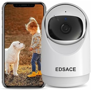 EDSACE Pan Tilt WiFi Dome Security Camera, 360 Degree Smart Indoor Camera,Human and Pet AI Recognition,2-Way Audio,Ideal for Baby Monitor and Pet Monitor Camera