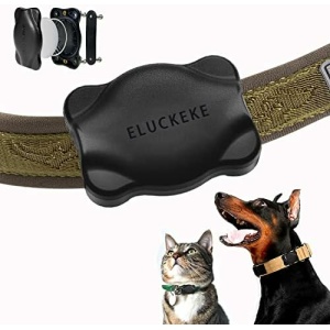 ELUCKEKE Apple Airtag Holder, Dog GPS Tracker Case Fits All Width Collars, Waterproof Airrtag Case for Dog & Cat Collars, Backpacks, Camera Straps