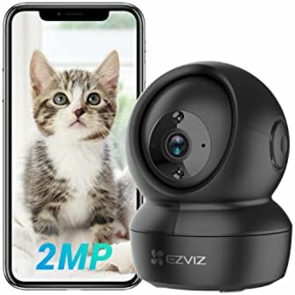 EZVIZ Security Indoor Camera Pan/Tilt 1080P, Smart IR Night Vision, Motion Detection, Auto Tracking, Baby/Pet Monitor, 2-Way Talk, Compatible with Alexa and Google(C6N Black)