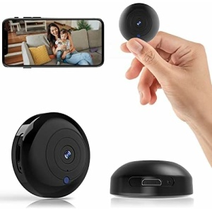 FECOMI Mini Indoor Camera, Wireless Spy Camera Hidden Camera with Video Recording,1080P Small Nanny Cam with Phone App,Night Vision,Motion Alarm for Car,Pet,Home Security