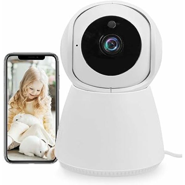 FOUAVRTEL Smart WiFi 1080p HD Pan/Tilt Indoor Security Camera Wireless 2.4GHz Dog Camera with Cloud & SD Card Storage Night Vision Motion Detection 2-Way Audio for Baby Monitor/Pet Camera