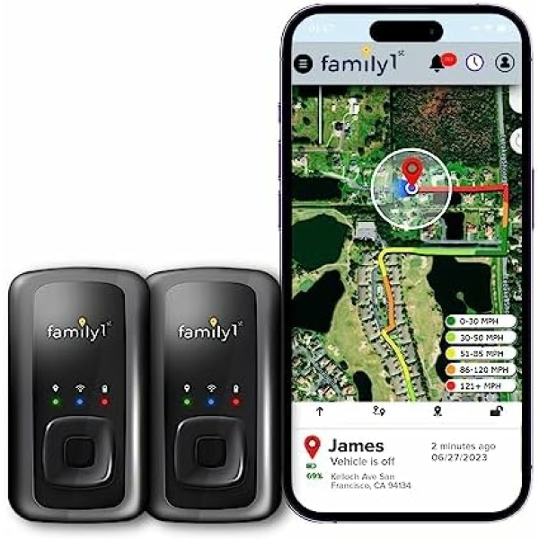 Family1st 4G GPS Tracker for Vehicles Car Trucks & Kids Best Battery Real time Tracking, Hidden Device for Cars Subscription Needed (GPS Bundle)