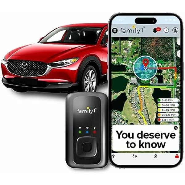 Family1st Compact Hidden Unlimited Real-Time Smallest GPS Tracker for Cars, Vehicles, Trucks, Loved Ones with App. Subscription Needed.