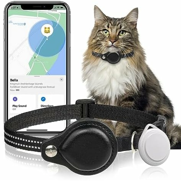 GPS Tracker for Cats, Real-Time Location Pet Tracking Smart Activity Tracker Collar (iOS Only), No Monthly Fee, Works with Apple Find My, GPS Tracker Collar for Cats