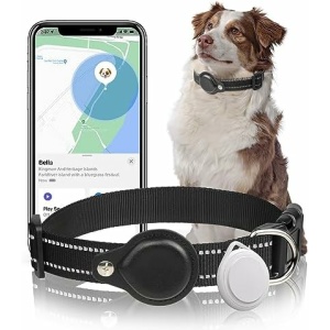 GPS Tracker for Dogs, Real-Time Location Pet Tracking Smart Activity Tracker Collar (iOS Only), No Monthly Fee, Works with Apple Find My, GPS Tracker Collar for Small Medium Large Dogs