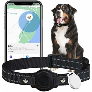 GPS Tracker for Dogs, Waterproof Location Pet Tracking Smart Collar (iOS Only), No Monthly Fee, Reflective Real-Time GPS Tracker Dog Collar for Small Medium Large Dogs
