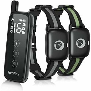 Heaflex Dog Shock Collar with Remote, Dog Training Collar for Small Medium Large Dogs, Electronic Dog Collar Rechargeable with Shock Mode, 3 Safe Training Modes, Range up to 1640ft, for 2 Dogs （Black）