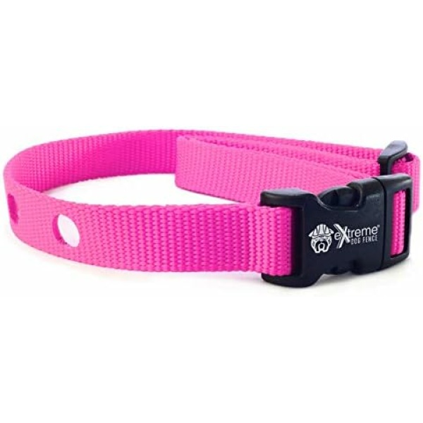 Heavy Duty Nylon Replacement Collar Strap-Compatible with Nearly All Brands and Models of Underground Electric Dog Fences and Training Collars Hot Pink