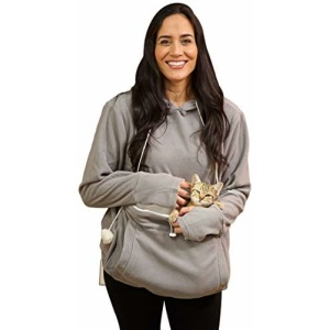 KITTYROO Cat Hoodie, The Original AS SEEN ON TV Kitty Carrying Sweatshirt, with Super Soft Kangaroo Pet Pouch