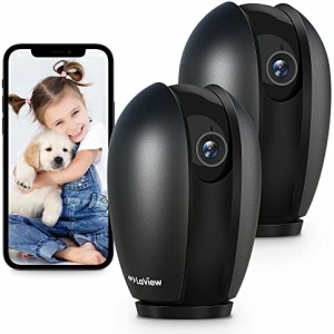LaView Baby Monitor with Phone App (2 Pack), 1080P WiFi Pet Camera Indoor, 360° Home Security Camera with Motion & Sound Detection, Two-Way Audio, Night Vision, Local & Cloud Storage, Works with Alexa