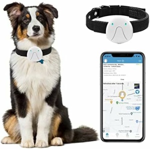 LeonardCreek Pet GPS Tracker for Dogs, Tracking Dog Collar Device, GPS Activity Monitor for Cats, Unlimited Range & Waterproof Tracker for Dogs, GPS Locator for Pets, Pet Activity Tracker (White)