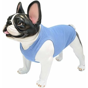 Lovelonglong 2019 Summer Pet Clothing, Dog Clothes Blank T-Shirts Ribbed Tanks Top Thread Vests for Pit Bull Medium Dogs 100% Cotton PowderBlue L-S