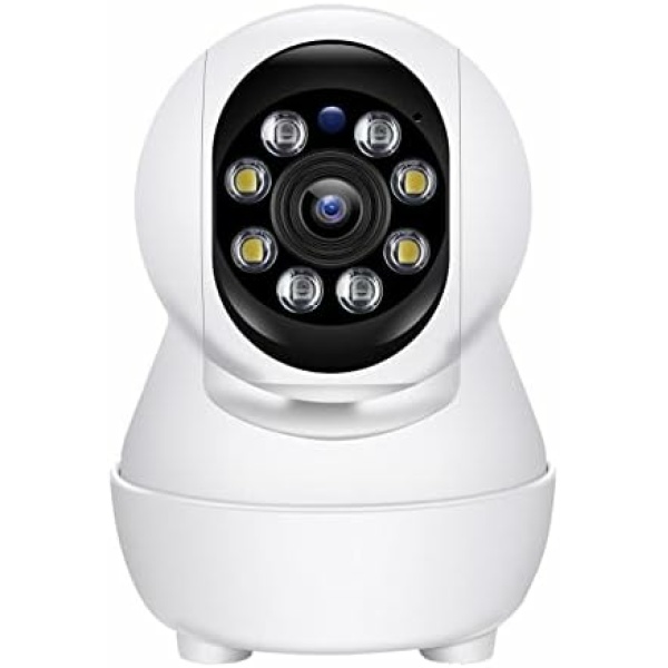 Lovskoo Cameras for Home Security Indoor Camera with Night Vision, 2-Way Audio,Motion Detection, 1080p Hd Video, Baby Camera Monitor, 2.4g WiFi Camera, Video Surveillance Equipment (White)