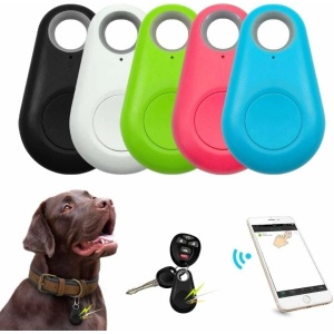 Mini Dog GPS Tracking Device, Dog Bluetooth Tracker, Portable Bluetooth Intelligent Anti-Lost Device for Bags, Pets，Wallet，Luggage and More, Key Finder, App Control (Pink)