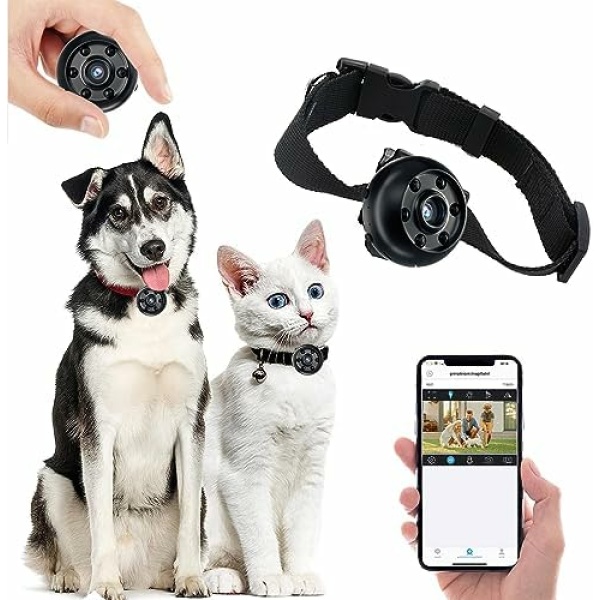 Neruyinso Wireless Pet Camera with Phone App, WiFi Mini Cameras Dog/Cat Tracker,Small Nanny Cam for Home Security,Pet Supplies/Stuff Designed for Dogs Birthday Gift