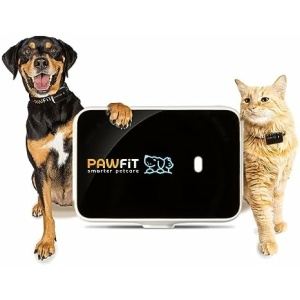 Pawfit 3s GPS Pet Tracker: Live Tracking, Up to 30 Days Battery Life, IP68 Fully Waterproof Activity Monitor for Dogs & Cats Over 7lbs, Unlimited Range, Built-in Light & Escape Alarm, Voice Recall