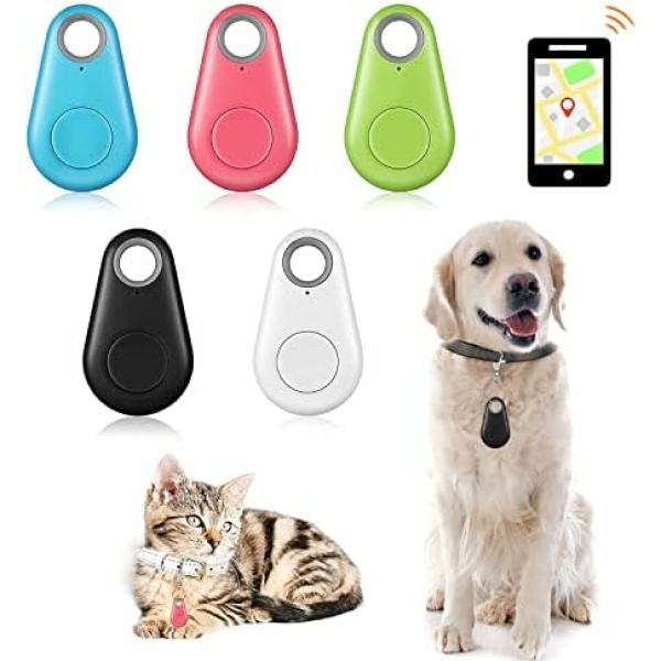 Pet GPS Tracker, No Monthly Fee, GPS Smart Finders Tracker Device for Kids Dog Pet Cat Wallet Keyrings Luggage, Portable Bluetooth Anti-Lost Device (White)