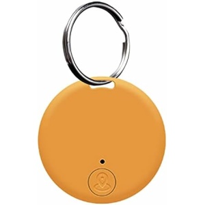 Portable GPS Tracking Bluetooth Mobile Key with Ring Smart Anti-Loss Device Waterproof Pet Locator for Cats Dogs Wallet Mini Item Finder,No Monthly Fee App Locator (Orange)