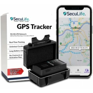 SecuLife GPS Tracker 3 Months of Service + Magnetic Case Included AT&T 4G LTE GPS Tracking Device for Cars Motorcycles RVs Luggage & Asset Unlimited Tracking USA Canada Mexico No Subscription