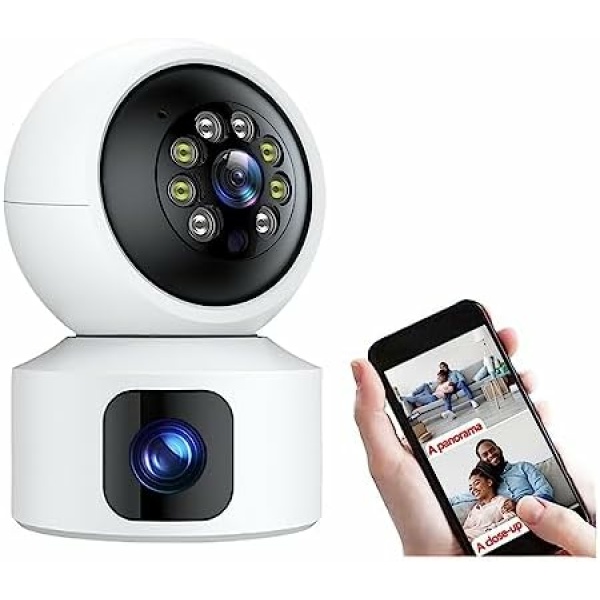 Security Camera Camera 2.5K 4MP WiFi Camera With Dual Screens Baby Pet Monitor Indoor Ai Tracking Security Protection Video Surveillance Binocular Camam Surveillance Camera with Spotlight ( Color : 1