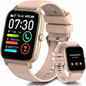 Smart Watch with Bluetooth Call (Answer/Make Call), 1.85" Ultra Large HD Screen, 100+ Sports Mode 2023 Smart Watches for Men Women, IP68 Waterproof Fitness Tracker with Heart Rate Sleep Monitor, Pink