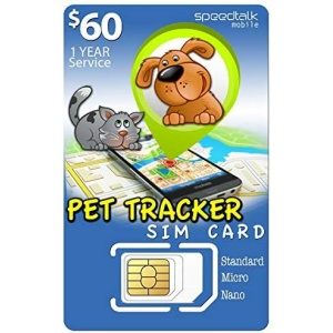 SpeedTalk Mobile 1 Year Pet GPS Tracker SiM Card | 3 in 1 Simcard Standard, Micro, Nano - GSM 4G 5G LTE for Dog Cat Tracking and Activity Devices