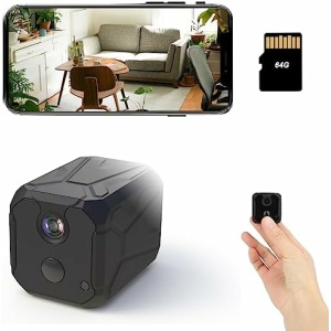 Spy Camera Hidden WiFi Mini 4K Wireless Indoor IP Cam Secret Nanny Security Surveillance for Baby Pet with Phone App AI Human Detection Alarm Push Cloud/64GB Night Vision 100 Day Standby Battery Life