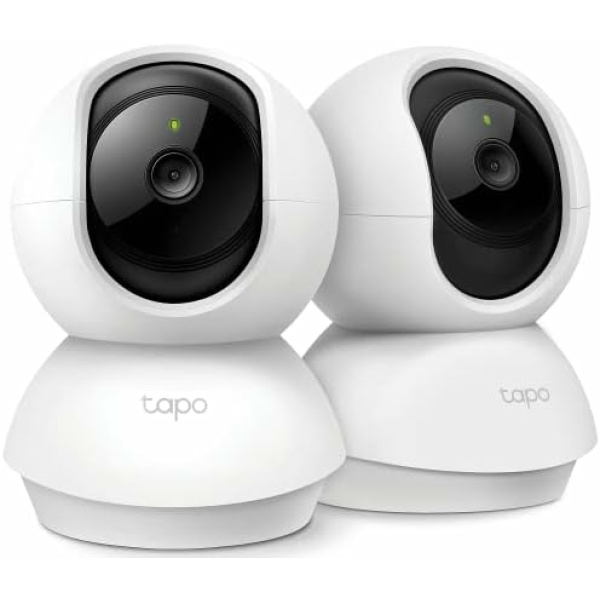 TP-Link Tapo 2K Pan/Tilt Security Camera for Baby Monitor, Dog Camera w/ Motion Detection, Motion Tracking, 2-Way Audio, Night Vision, Cloud/Local Storage, Works w/ Alexa & Google Home, 2-Pack(C210P2)