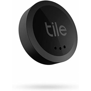 Tile Sticker 1-Pack. Small Bluetooth Tracker, Remote Finder and Item Locator, Pets and More; Up to 250 ft. Range. Water-Resistant. Phone Finder. iOS and Android Compatible, Black